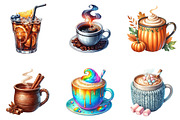 Watercolor Coffee Cups Clipart, an Illustration by cherrydesign (Thumbnail 3 of 4)