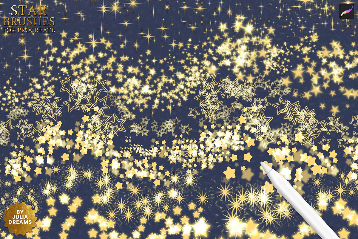 Star Effects Brushes for Procreate, a Brush Add-On by Julia Dreams (Photo 4 of 5)