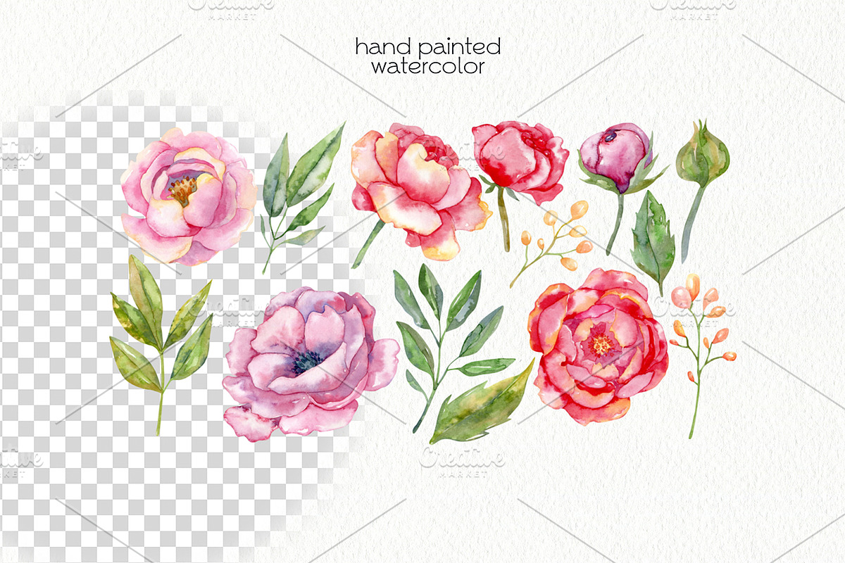 Watercolor Flowers Bundle, an Illustration by OllyKo Art (Photo 8 of 15)