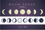 Moon Phase icon set, an Icon by jlego (Thumbnail 1 of 3)