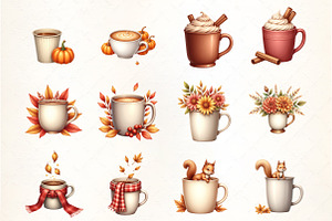 Cozy Autumn Nock Watercolor Clipart, an Illustration by CrexoraLab