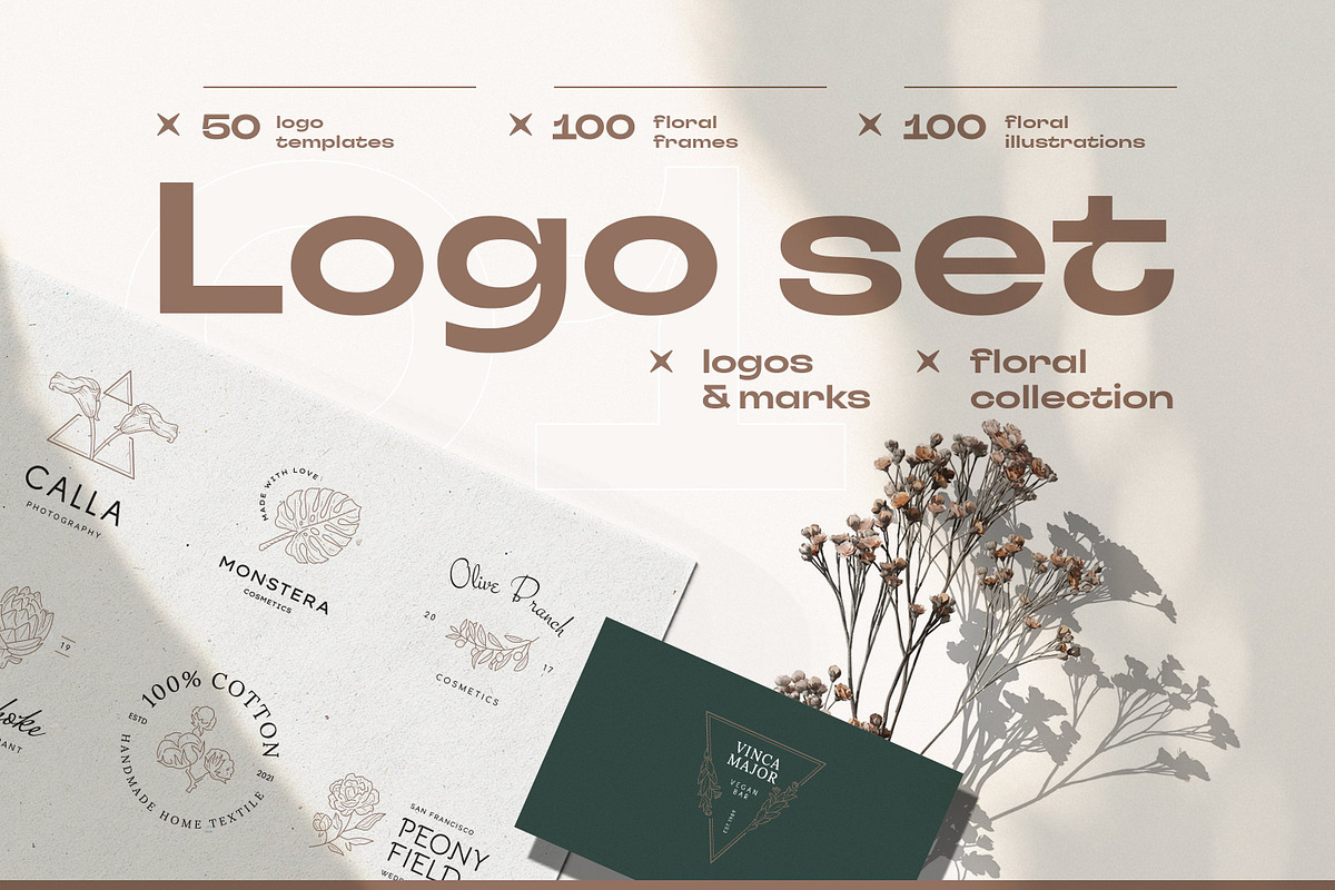 Floral Logo Bundle 50 Botanical Logo, a Branding & Logo Template by iStar Design (Photo 1 of 26)