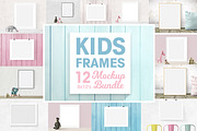 kids frame mockup 8x10 bundle, a Mockup by PinkJellyfish (Thumbnail 1 of 14)