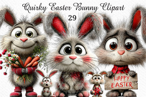Quirky Easter Bunny Clipart Png, an Illustration by Craft Nest