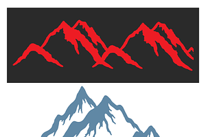 Stylized Mountain Vector Set, a Decorative Illustration by CarWrap design