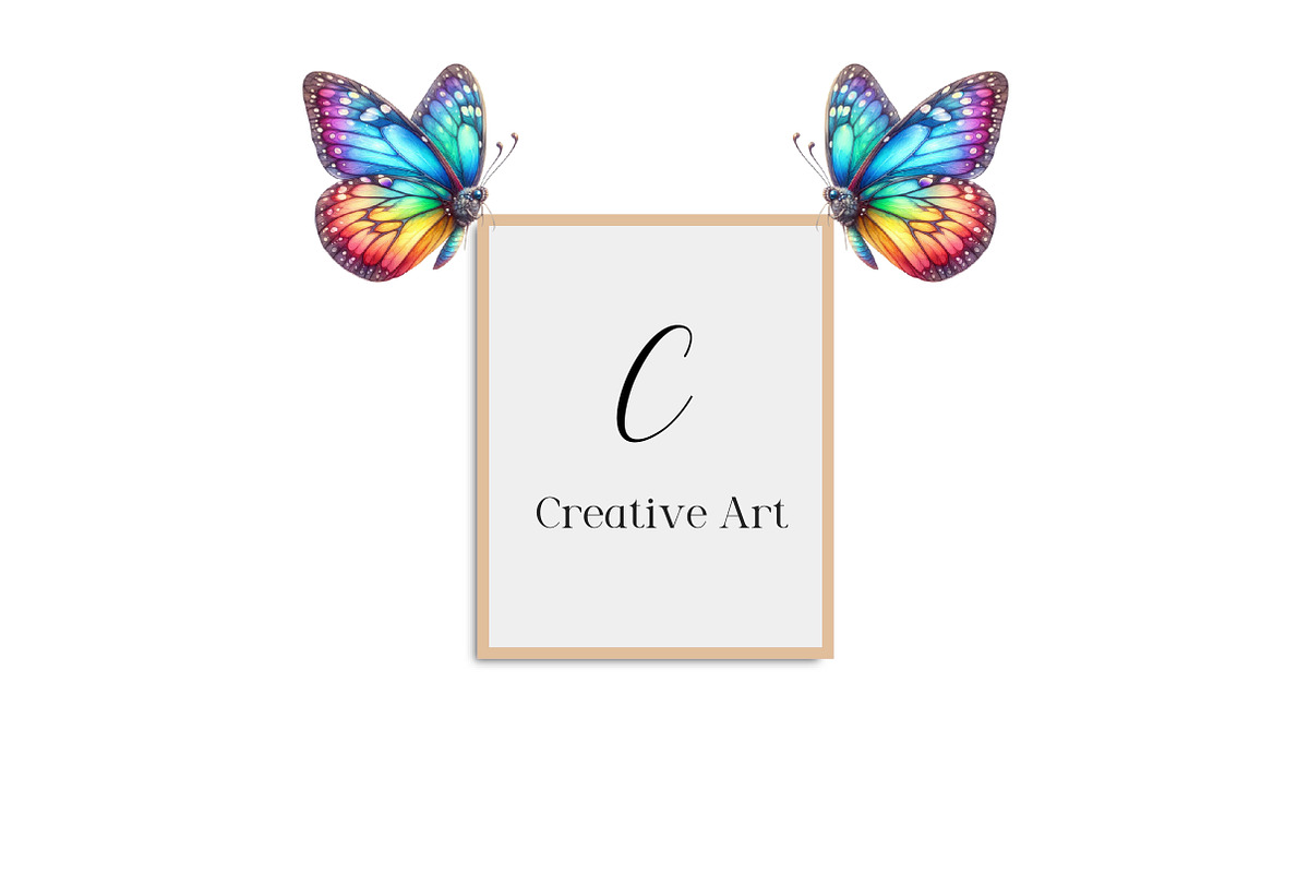 Watercolor Colorful Butterfly Png, an Illustration by Creative Art (Photo 9 of 9)