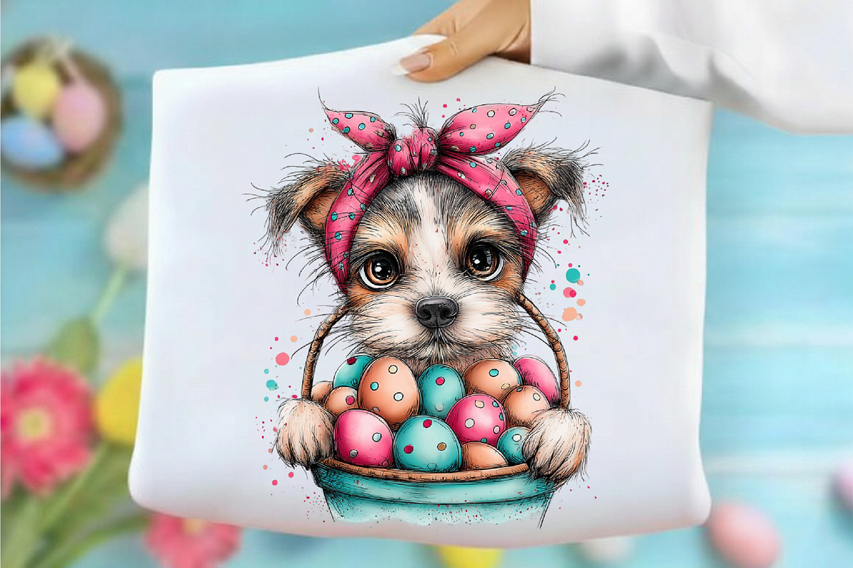 Whimsical Funny Easter Dog Clipart, an Illustration by designcity5 (Photo 4 of 5)