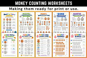 Money Counting Worksheets, a Stationery Template by Designmela01 (Thumbnail 2 of 6)