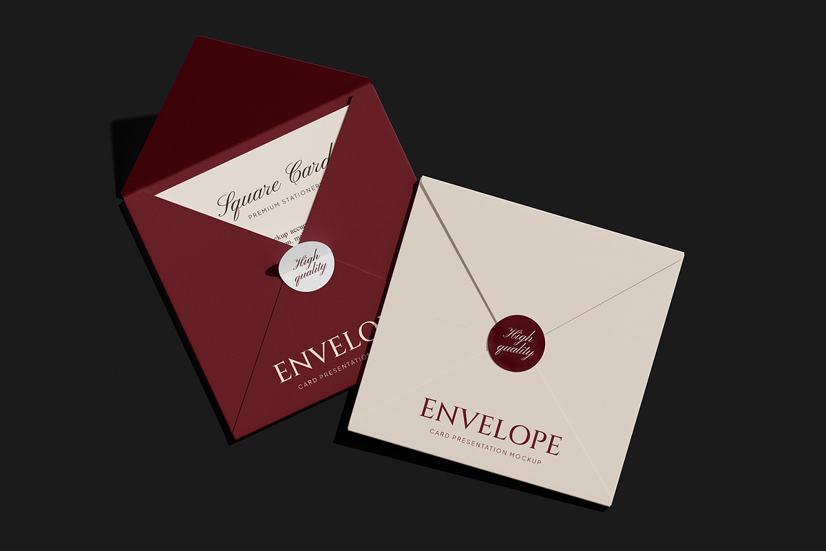 Square Card Envelope Mockup, a Merchandise Mockup by Unerispace (Photo 5 of 5)