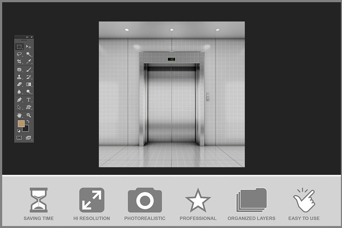 Elevator Advertising Mockup, a Product Mockup by Bruno's Shop (Photo 2 of 3)