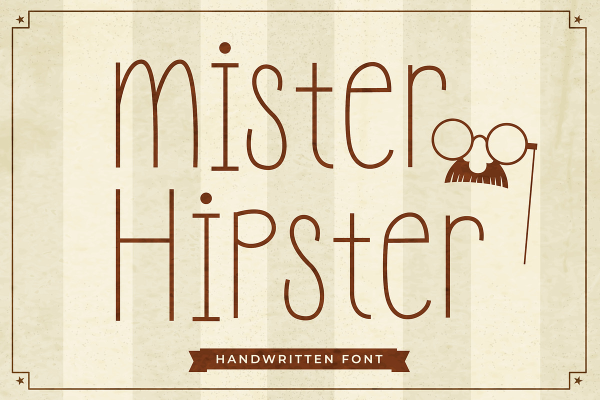 Mister Hipster - Handwritten Font, a Handwritten Font by Typefactoryco (Photo 1 of 9)