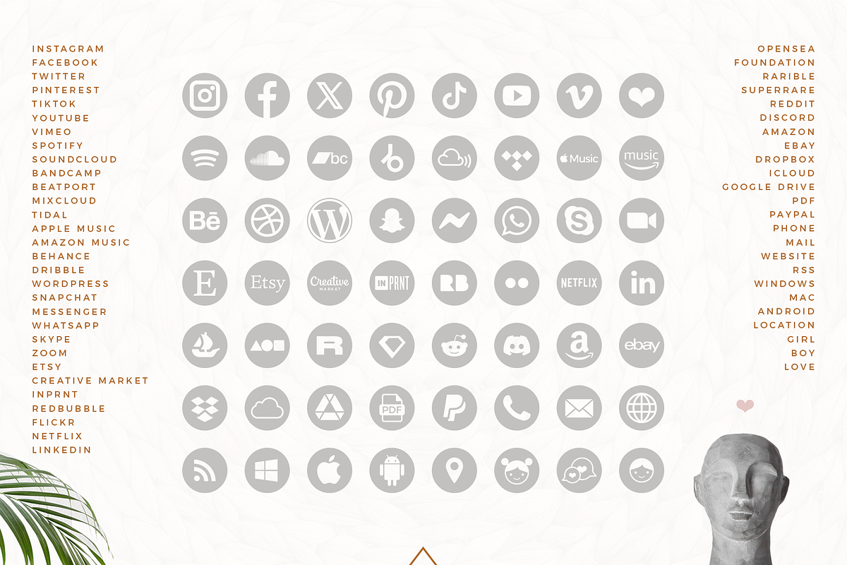 Social Media Icons, a Solid Icon by Wumi Studio (Photo 3 of 5)