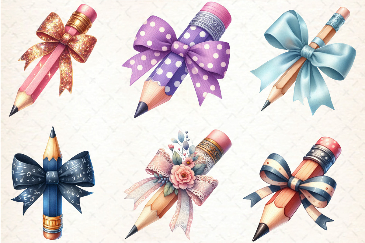 Pencil with Bow Back to School, an Illustration by DreamCafeArt (Photo 4 of 5)