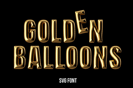 Golden Balloons Font, a Font by Handmadefont
