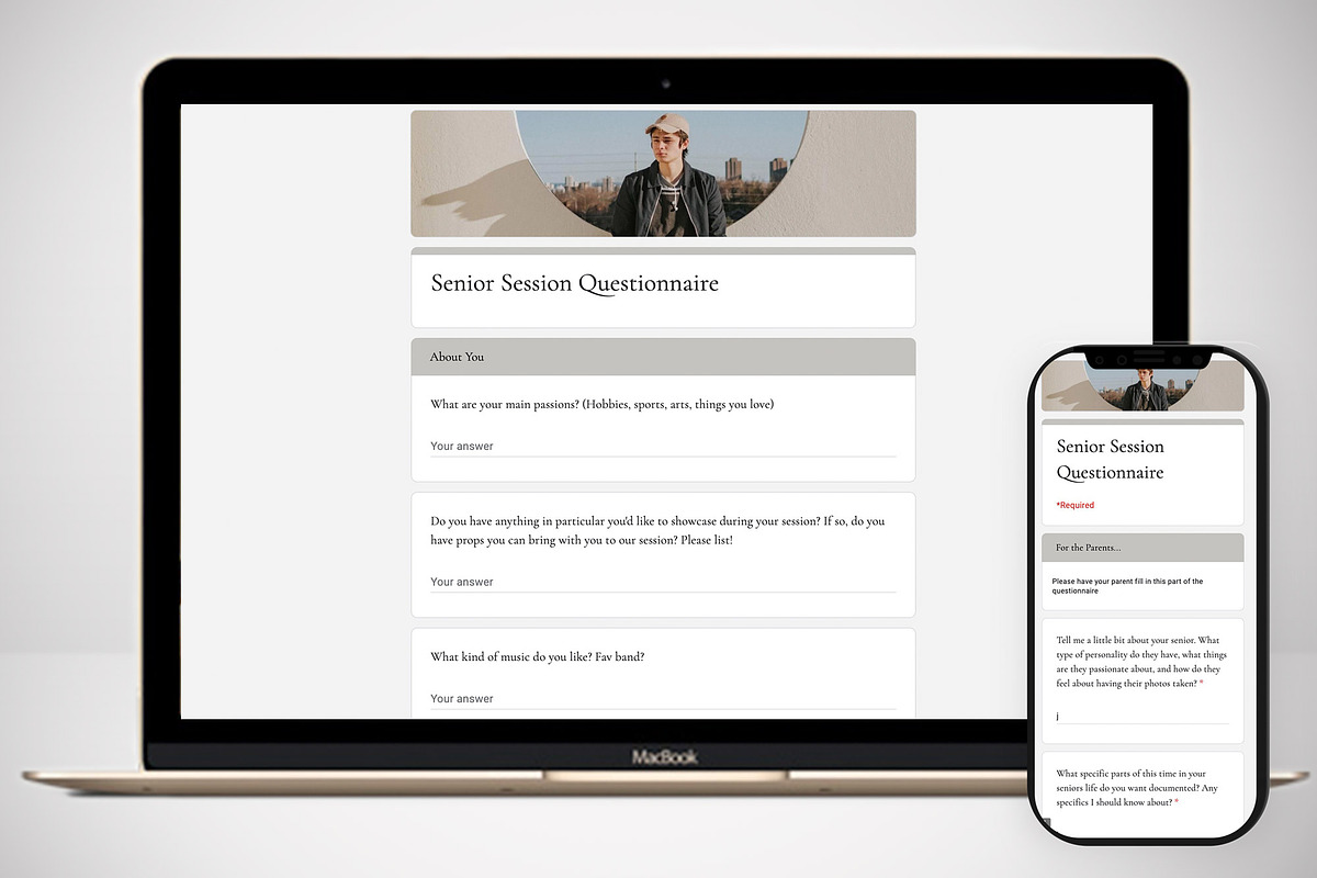 Senior Portrait Questionnaire Template