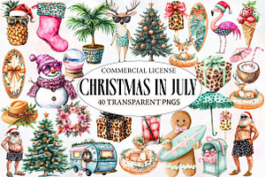 Hand-Drawn Christmas in July Clipart, an Illustration by Designworld