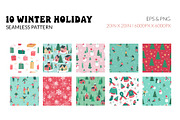 Winter Holiday Pattern Collection, a Pattern Graphic by CreativeChristiana (Thumbnail 2 of 9)