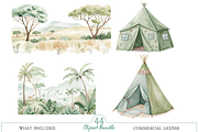 Safari Adventures watercolor clipart, an Illustration by MockupWizard (Thumbnail 5 of 7)