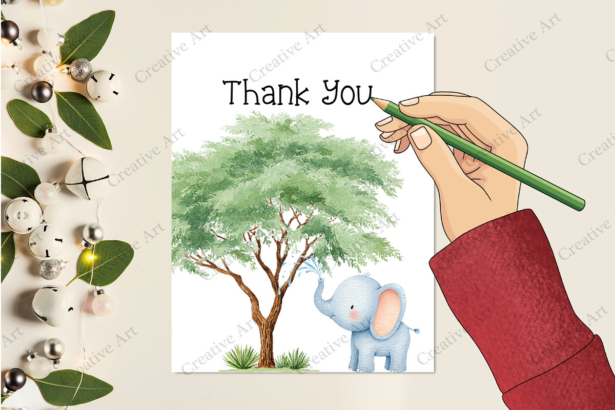 Safari Animals Watercolor Clipart, an Illustration by Creative Art (Photo 9 of 10)