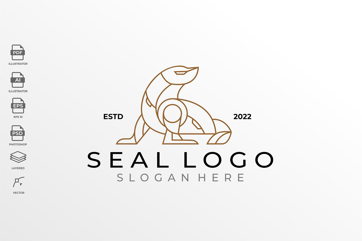 Geometric Simple Lineart Seal Logo, a Branding & Logo Template by Rupture