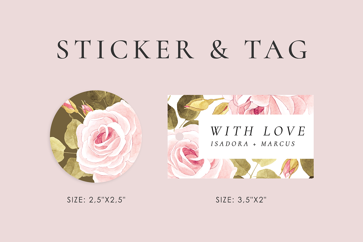 Roses – wedding set, an Invitation Template by Helen Halik art (Photo 7 of 10)