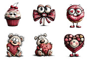 Quirky valentines sweets clipart, an Illustration by CreationArt (Thumbnail 4 of 6)