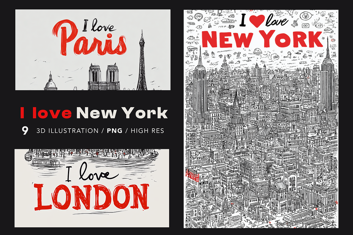 I love New York, a Decorative Illustration by Picturesque Stories (Photo 1 of 6)