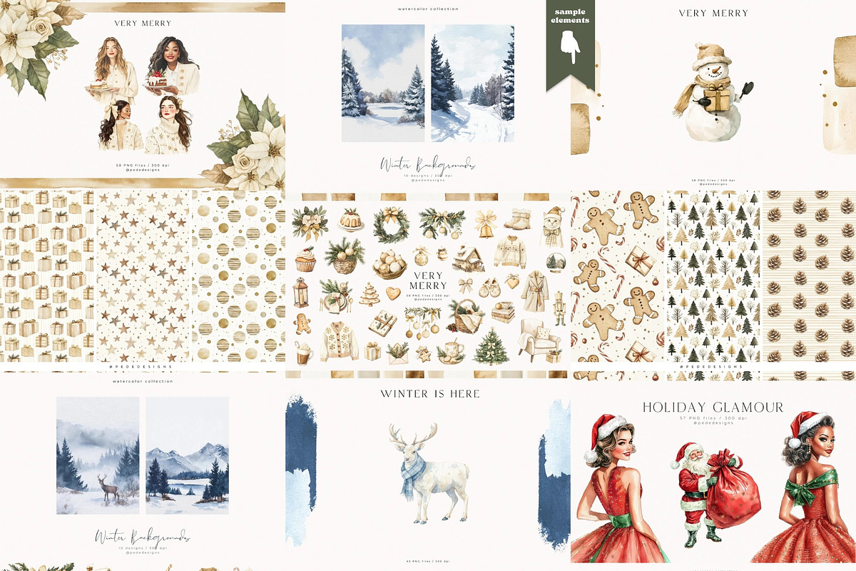 Winter & Christmas Mega Bundle 2000+, a Seasonal Illustration by PeDe Designs (Photo 18 of 18)