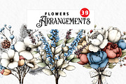 Flowers Arrangements Clipart, an Illustration by Watercolor design (Thumbnail 1 of 6)