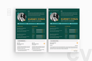 Modern Design Green Resume CV