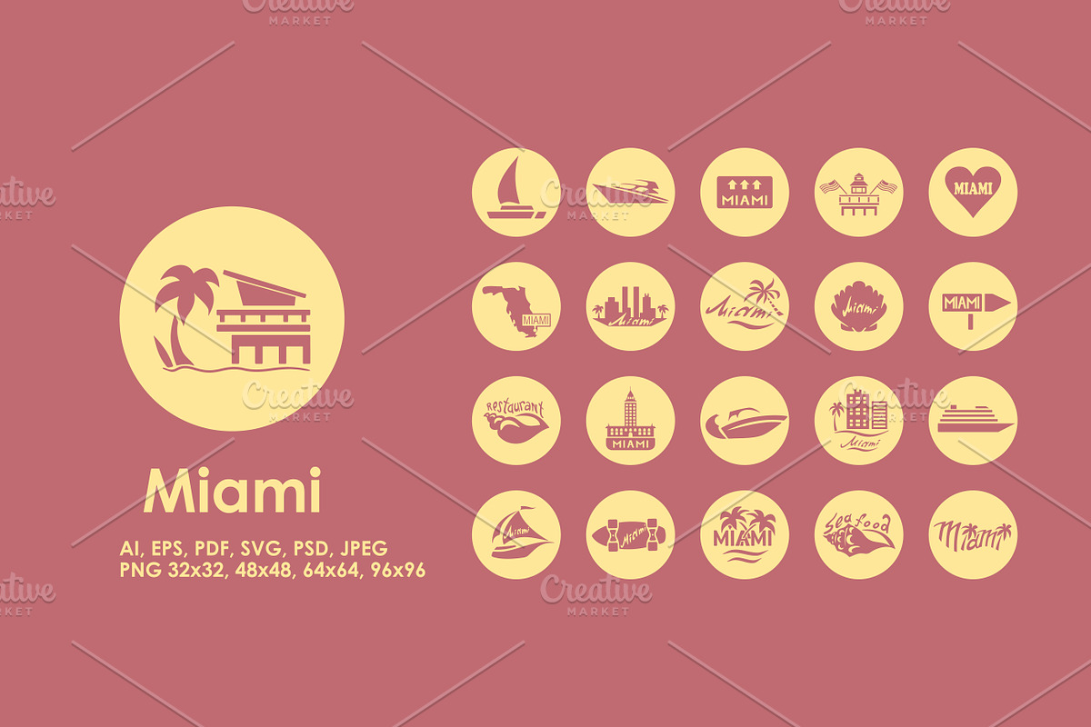 Miami icons, an Outline Icon by Palau