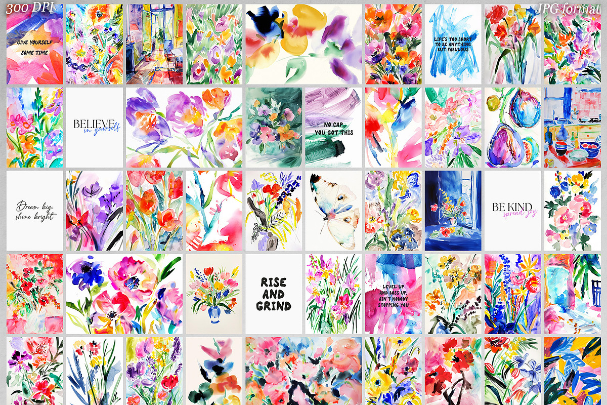 Bright Colorful Watercolor PRINTS, a Background Graphic by lerinartstudio (Photo 8 of 11)