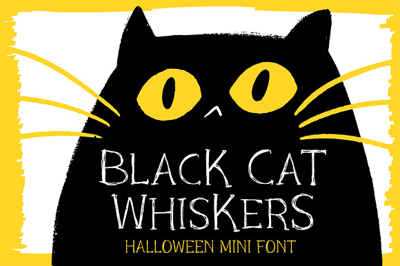Black Cat Whiskers Halloween Serif