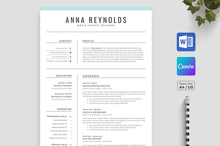 Resume / CV Template | Canva & Word