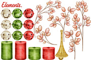 Christmas Robins watercolors, a Seasonal Illustration by Happy Sloth Graphics (Thumbnail 3 of 19)