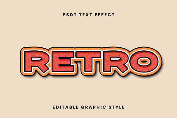 Retro 3D Bold Outline Text Effect