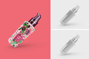 Glass Pump Bottle Mockup, a Packaging Mockup by Qaleb Studio
