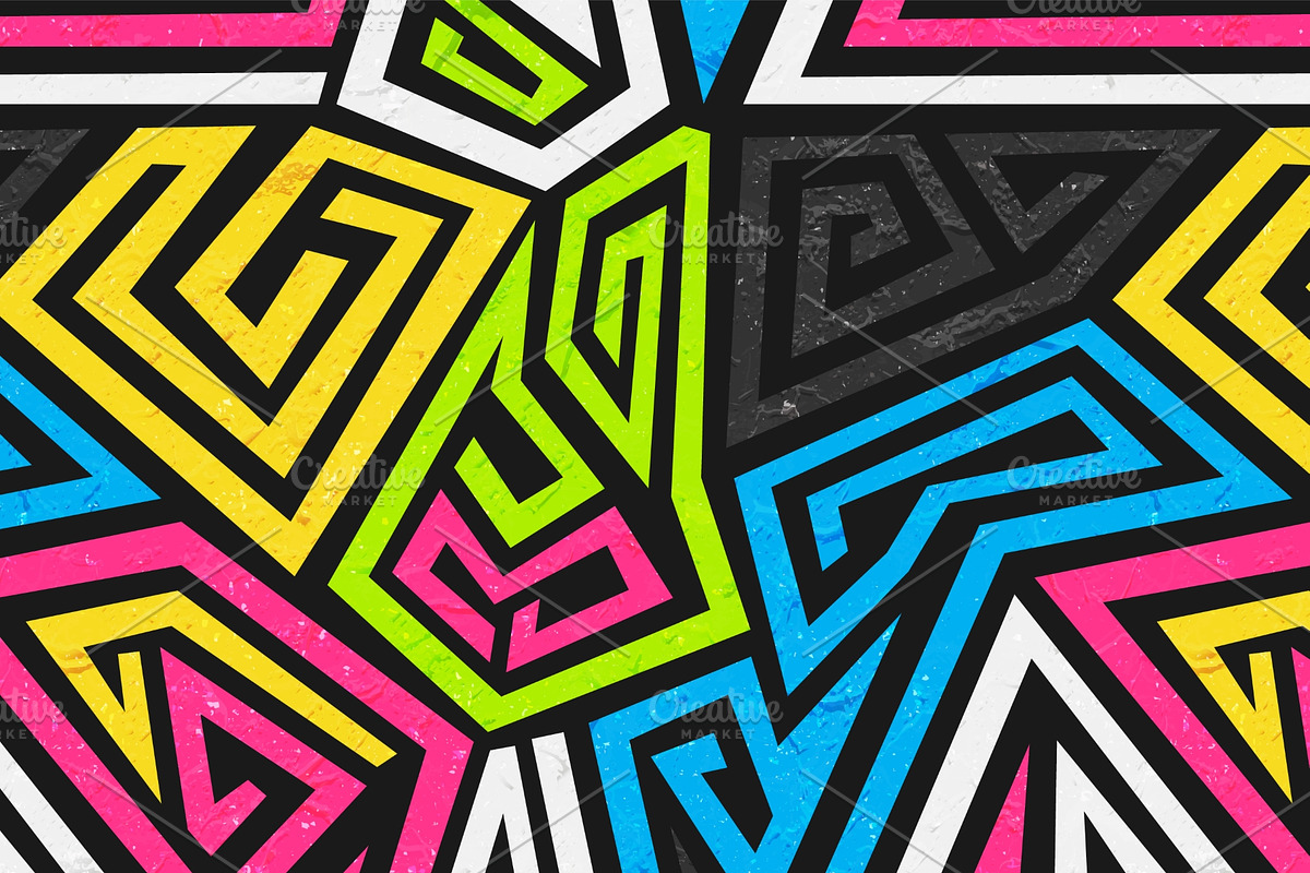 Graffiti geometric pattern pack, a Pattern Graphic by Gudiny (Photo 11 of 13)