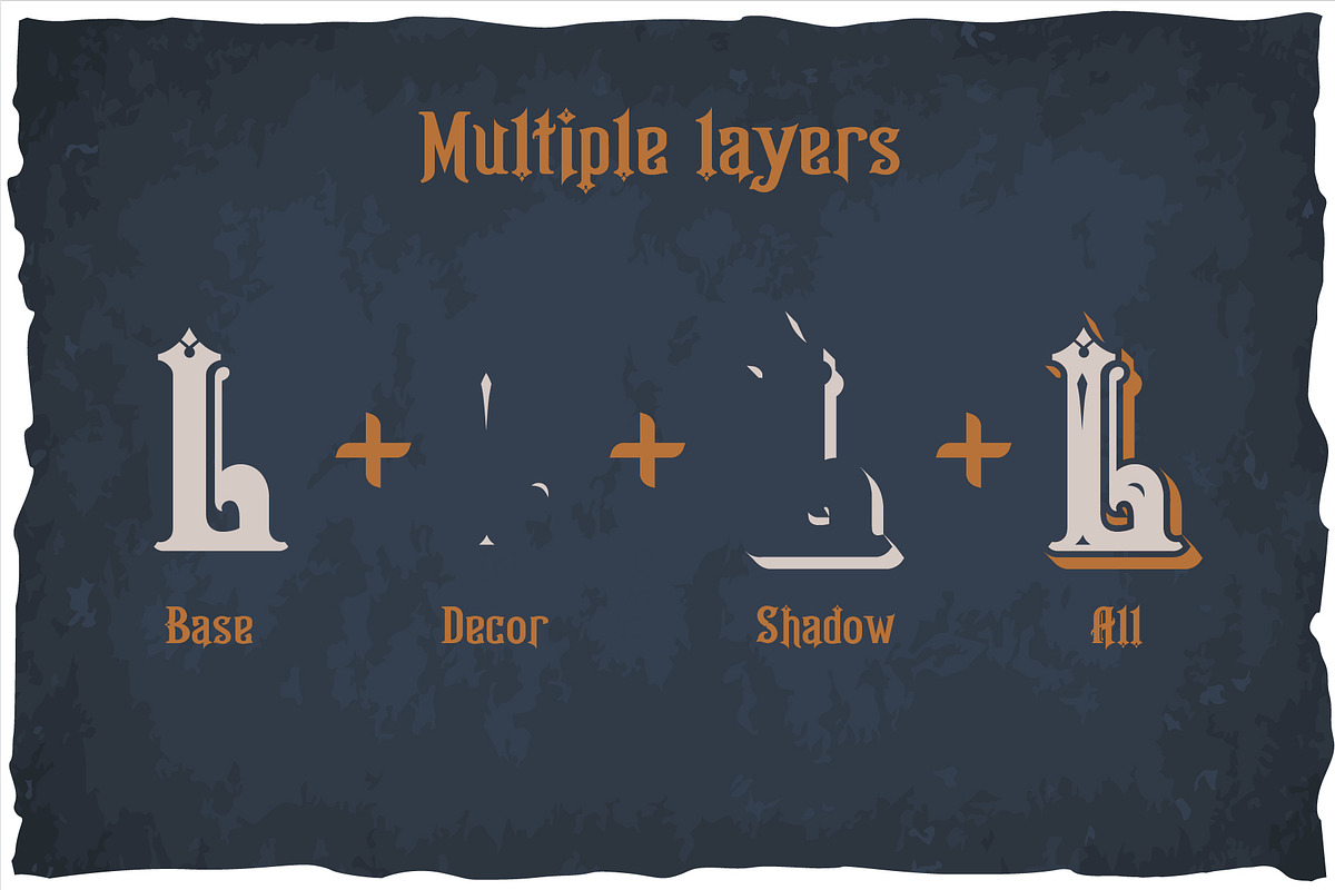 Legranta - vintage multilayered font, a Symbol Font by Fractal fonts & graphics (Photo 2 of 4)