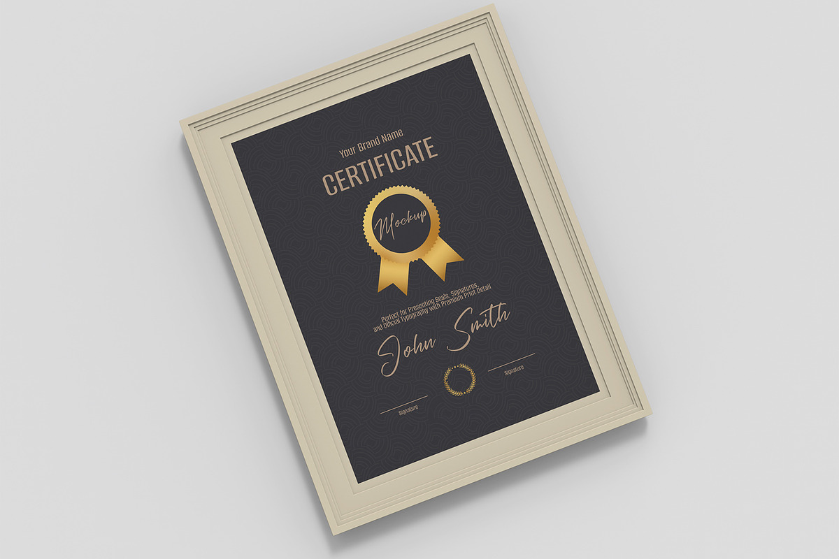 Certificate Mockup Frame Template, a Product Mockup by graphypix (Photo 1 of 4)