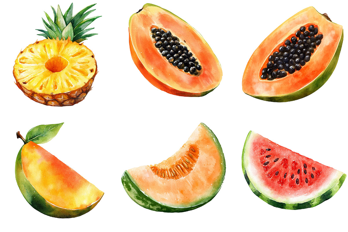 Fresh Summer Fruit PNG Bundle, an Illustration by Pixels.Craft (Photo 2 of 10)