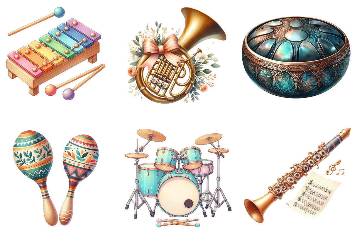Musique Instrument Clipart, an Illustration by DreamArtGraphic (Photo 4 of 5)