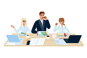 food office lunch colleagues vector, a Person Illustration by pikepicture