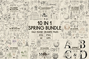 Spring Line Art Bundle 10 in 1, a Decorative Illustration by Skliarova (Thumbnail 1 of 11)