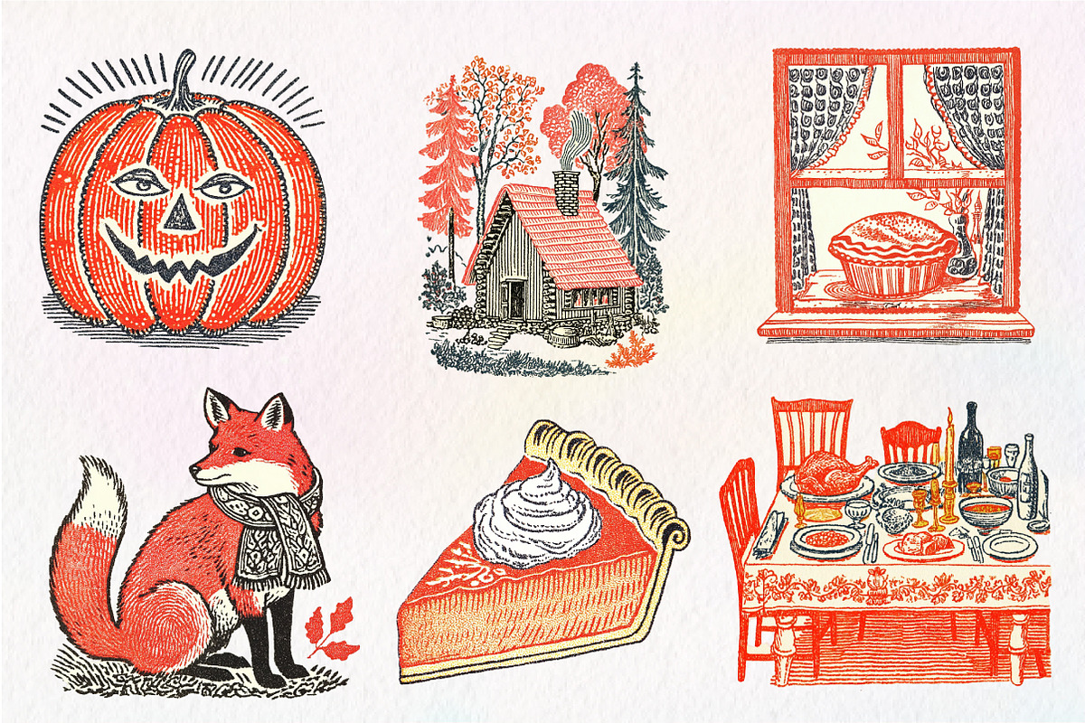 Hand Drawn Thanksgiving Clipart PNG, an Illustration by Dream Creation (Photo 2 of 7)