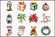 Vintage Old Christmas Clipart Bundle, an Illustration by Sublimation Artist (Thumbnail 3 of 6)