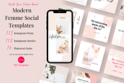 Modern Femme Social Media Templates, a Social Media Template by Marketing Your Brand (Thumbnail 1 of 12)
