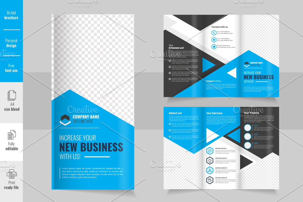 Corporate Business Trifold Brochure, a Print Template by Tanuart