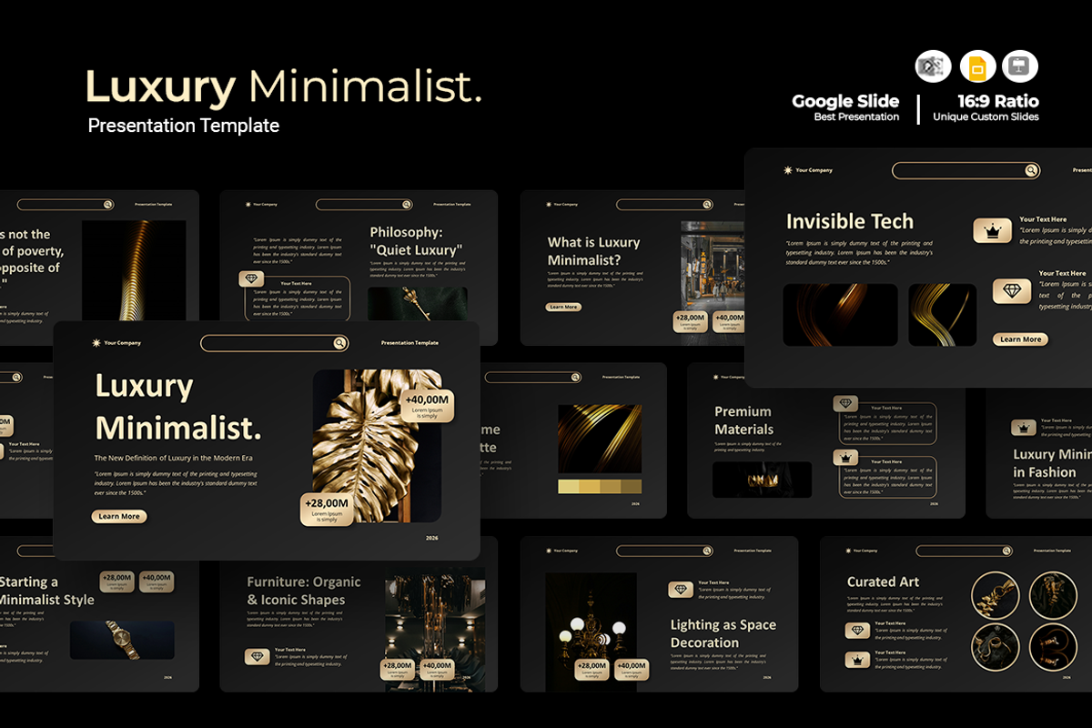 Luxury Minimalist - Google Slides, a Presentation Template by Iqsiart Studio (Photo 1 of 3)