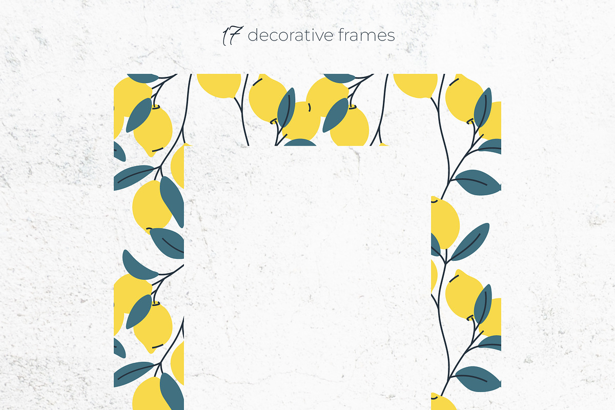 Lemon Cliparts, Frames & Patterns, a Decorative Illustration by Panna Limon Store (Photo 8 of 18)